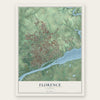 Florence, Alabama map print, the full design