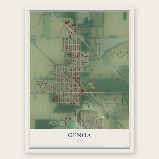 Genoa, Ohio map print, the full design