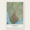 Harahan, Louisiana map print, the full design