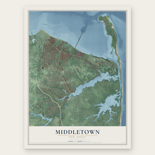 Middletown, New Jersey map print, the full design
