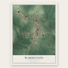 Warrenton, North Carolina map print, the full design