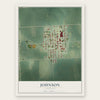 Johnson, Nebraska map print, the full design