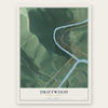 Driftwood, Pennsylvania map print, the full design