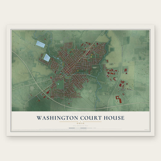 Washington Court House, Ohio map print, the full design