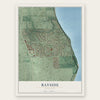 Bayside, Wisconsin map print, the full design