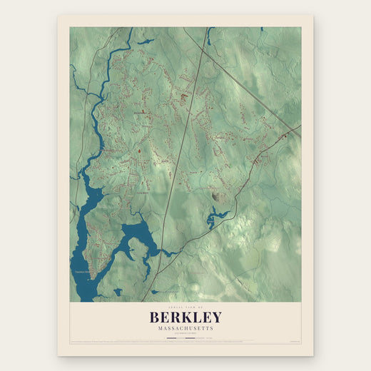 Berkley, Massachusetts map print, the full design