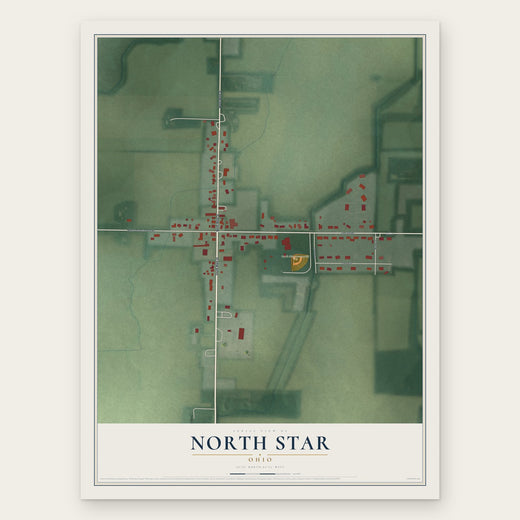 North Star, Ohio map print, the full design