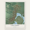 Lake Linden, Michigan map print, the full design