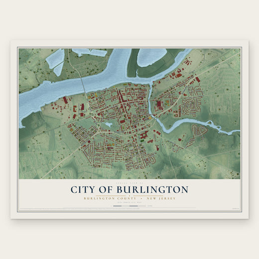 City of Burlington, Burlington County, New Jersey map print, the full design