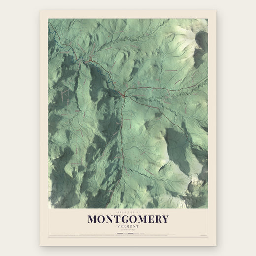 Montgomery, Vermont map print, the full design