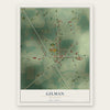Gilman, Minnesota map print, the full design
