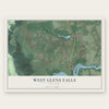 West Glens Falls, New York map print, the full design
