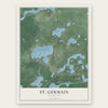St. Germain, Wisconsin map print, the full design