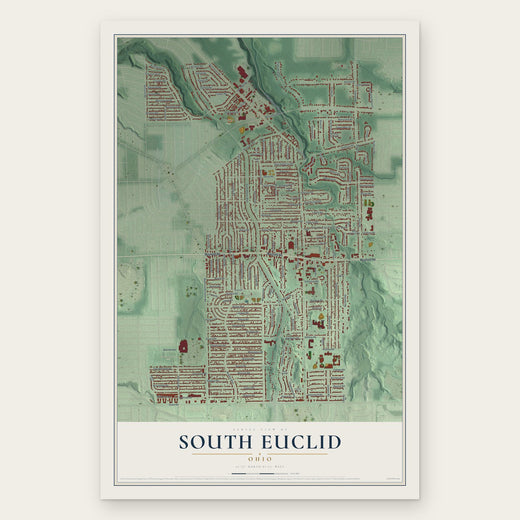 South Euclid, Ohio map print, the full design