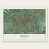 Hollins, Virginia map print, the full design