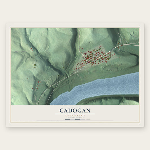 Cadogan, Pennsylvania map print, the full design