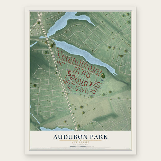Audubon Park, New Jersey map print, the full design
