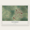 Winthrop, Iowa map print, the full design