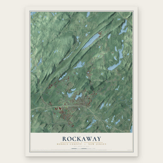 Rockaway, Morris County, New Jersey map print, the full design