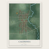 Caledonia, Ohio map print, the full design