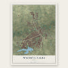 Wichita Falls, Texas map print, the full design