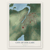 Fox Lake, Wisconsin map print, the full design