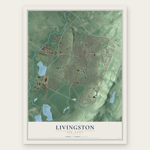 Livingston, New Jersey map print, the full design