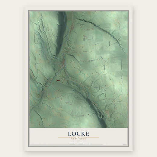 Locke, New York map print, the full design