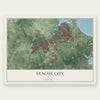 League City, Texas map print, the full design