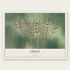 Orion, Illinois map print, the full design