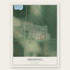 Fredonia, North Dakota map print, the full design