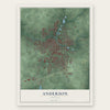 Anderson, Indiana map print, the full design