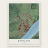 Rising Sun, Indiana map print, the full design