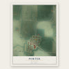 Porter, Minnesota map print, the full design
