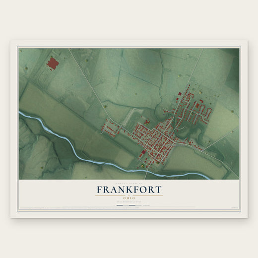 Frankfort, Ohio map print, the full design