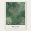 Bethania, North Carolina map print, the full design