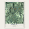 Booneville, Kentucky map print, the full design