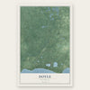 Doyle, Michigan map print, the full design