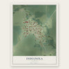 Indianola, Illinois map print, the full design