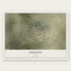 Higgins, Texas map print, the full design