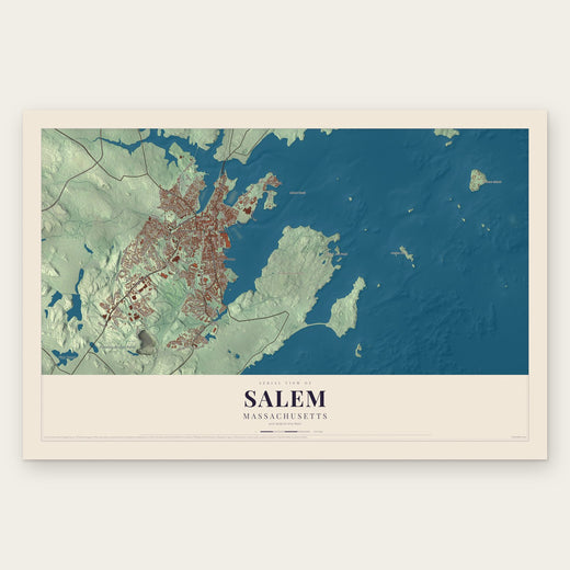 Salem, Massachusetts map print, the full design