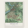 Oregon City, Oregon map print, the full design