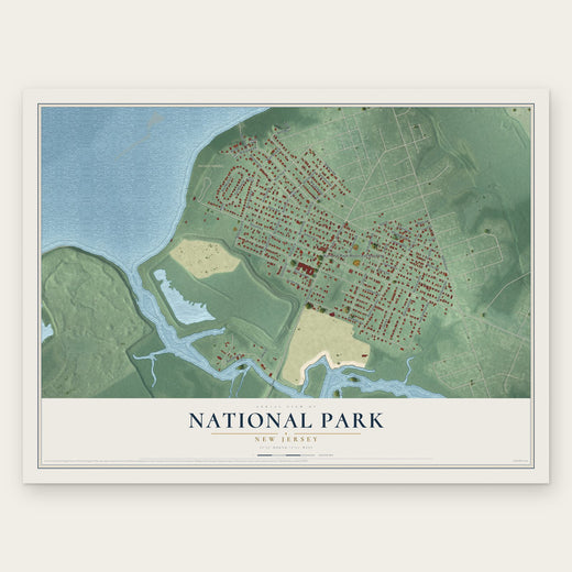 National Park, New Jersey map print, the full design