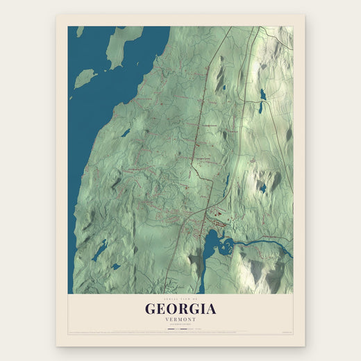 Georgia, Vermont map print, the full design