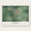 Freeport, Michigan map print, the full design