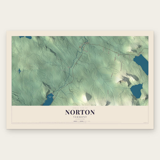 Norton, Vermont map print, the full design