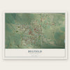 Belfield, North Dakota map print, the full design