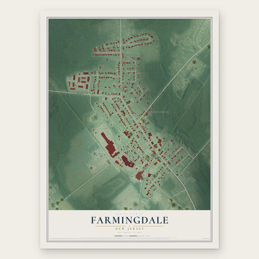 Farmingdale, New Jersey map print, the full design