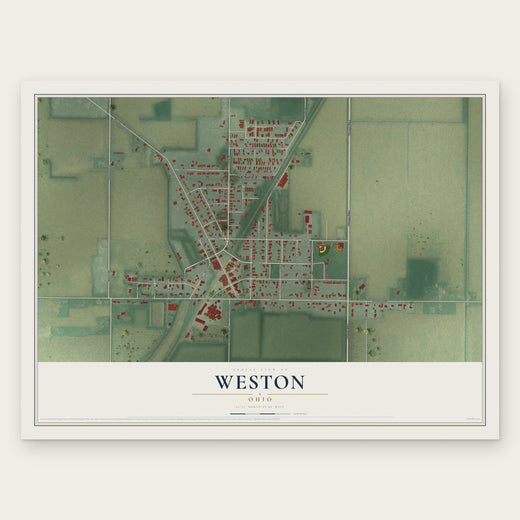 Weston, Ohio map print, the full design