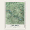 Ann Arbor, Washtenaw County, Michigan map print, the full design
